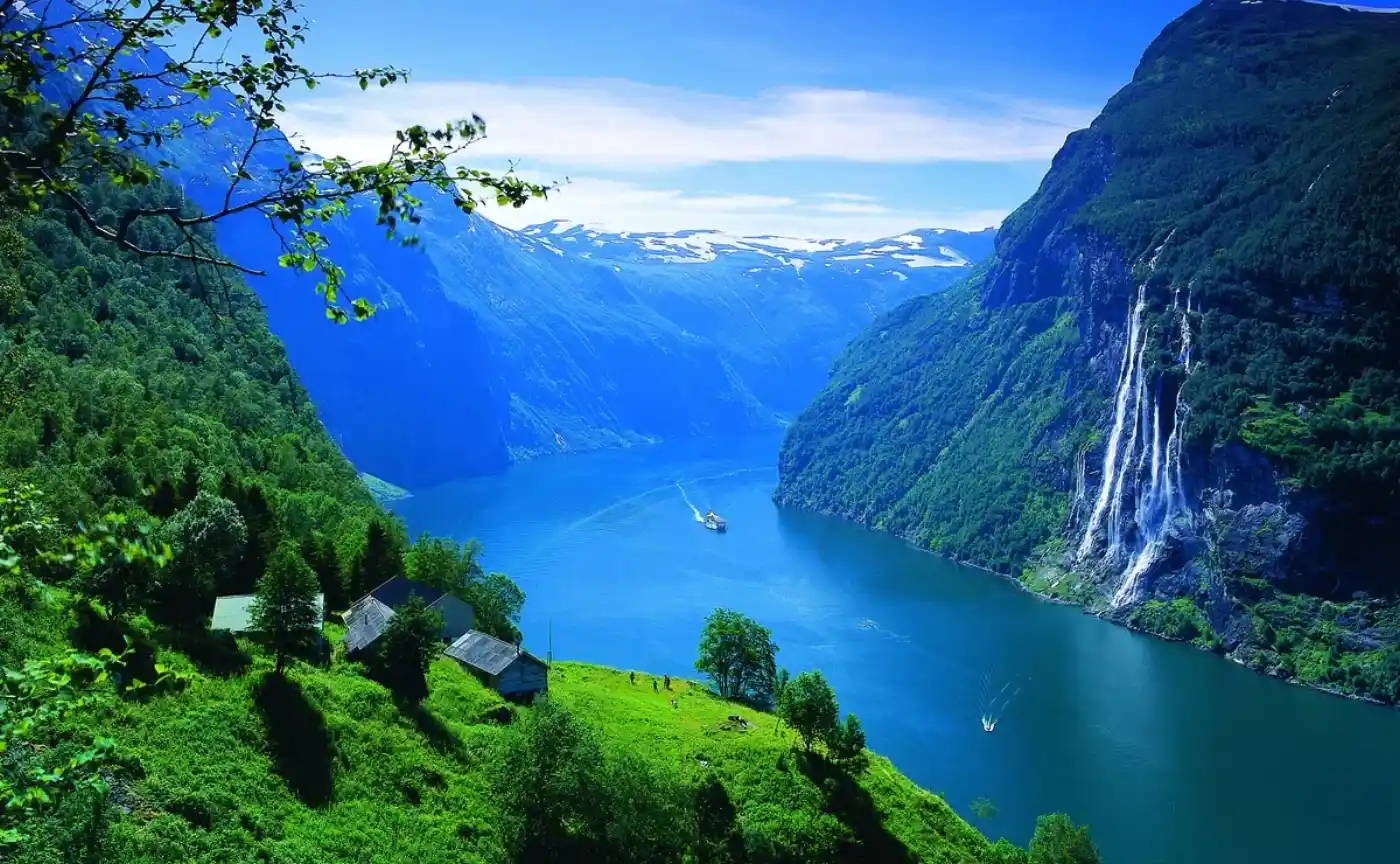Fjorde in Skandinavien aus der Luft
